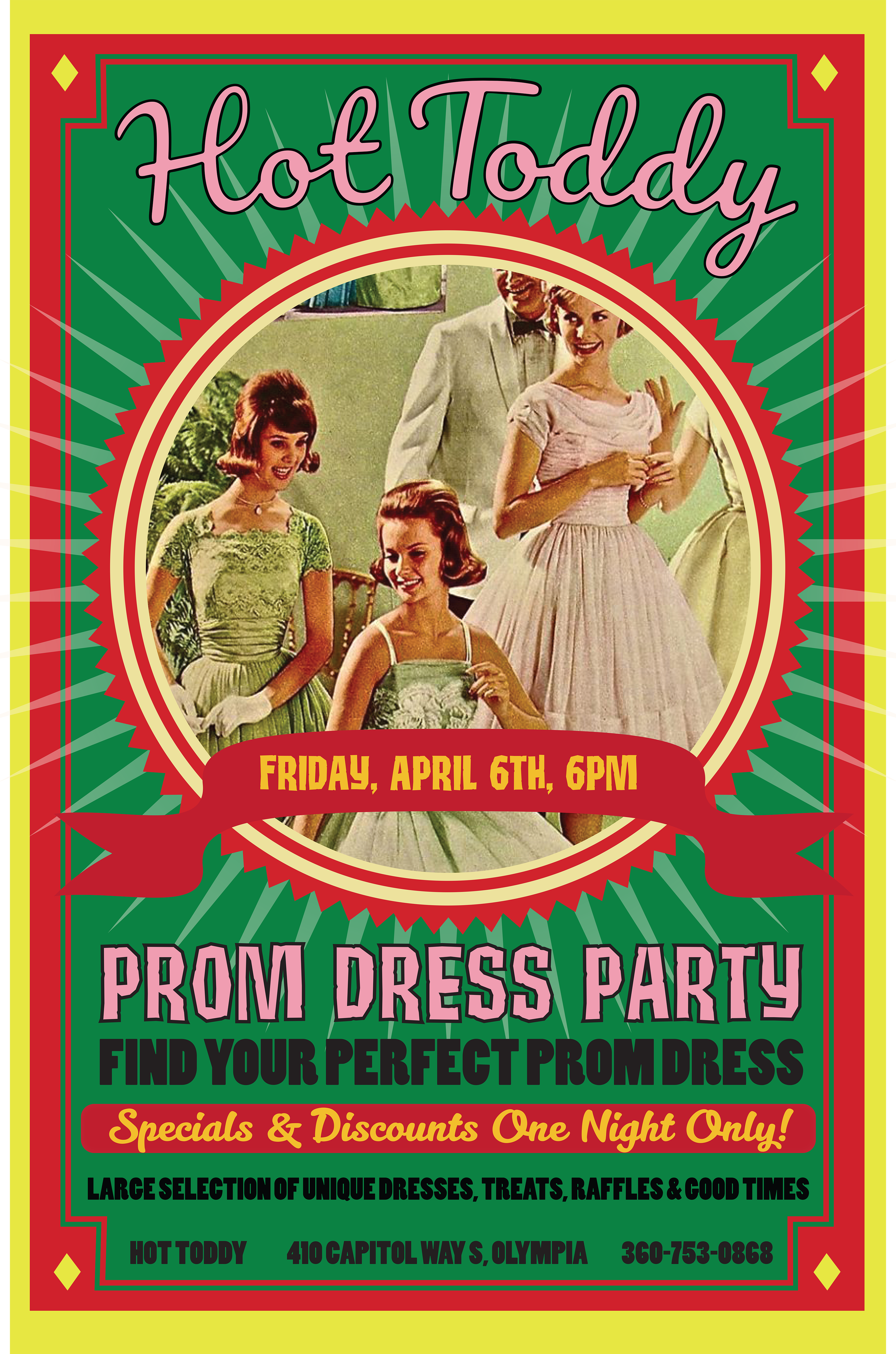Hot Toddy Prom Dress Party Flyer
